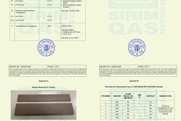 WPC DECKING SIRIM TEST REPORT